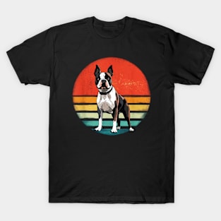 Boston Bull Terrier Vintage Dog Retro Dogs Owner T-Shirt